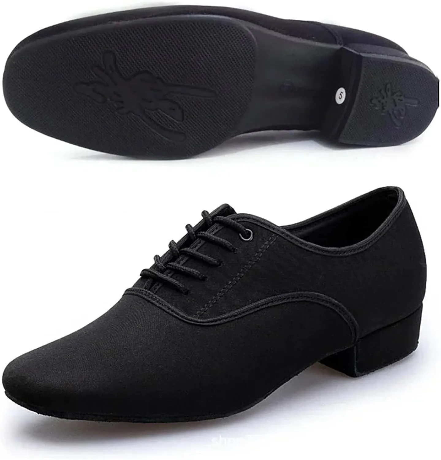 Women's Latin Dance Shoes Men's Jazz Sneaker for Men Professional Black Oxford Upper Latin Salsa Shoe Plus Size Low Heel Tango Ballroom Dance Shoes
