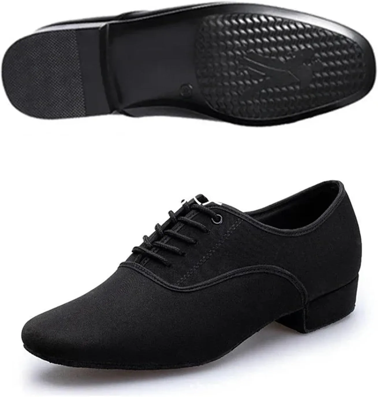 Women's Latin Dance Shoes Men's Jazz Sneaker for Men Professional Black Oxford Upper Latin Salsa Shoe Plus Size Low Heel Tango Ballroom Dance Shoes