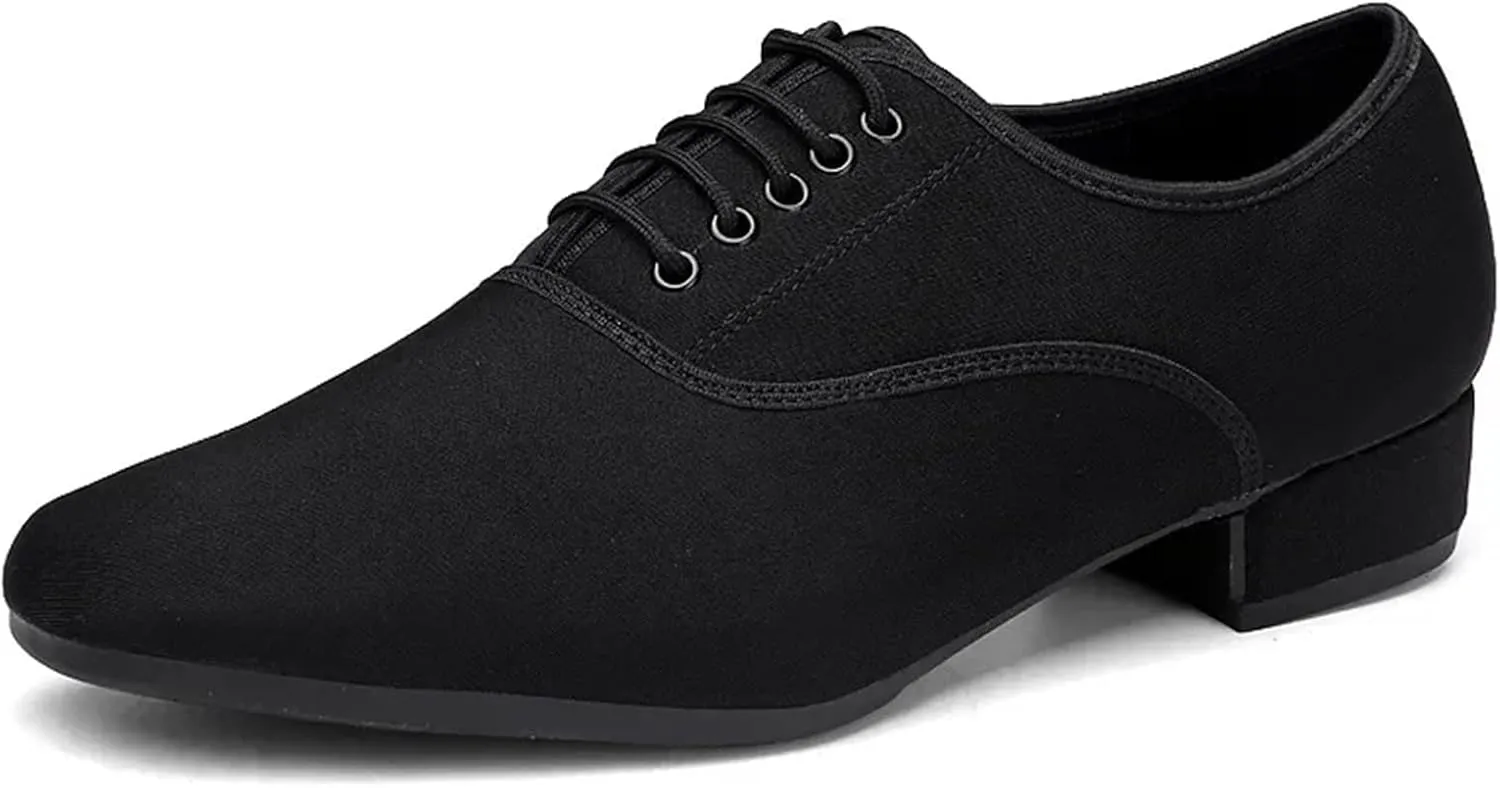 Women's Latin Dance Shoes Men's Jazz Sneaker for Men Professional Black Oxford Upper Latin Salsa Shoe Plus Size Low Heel Tango Ballroom Dance Shoes