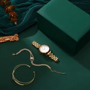 Women's Steel Band Watch Set