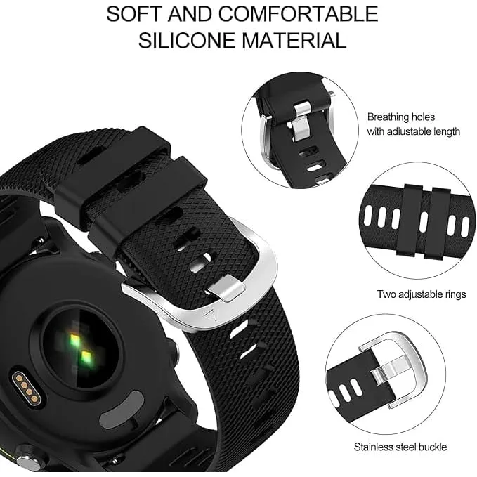 Xtreme Xccessories Waterproof 22mm Silicone Pin Strap for Garmin Forerunner 245, 645, Vivoactive 3, Vivomove, Venu & More Vivomove Style